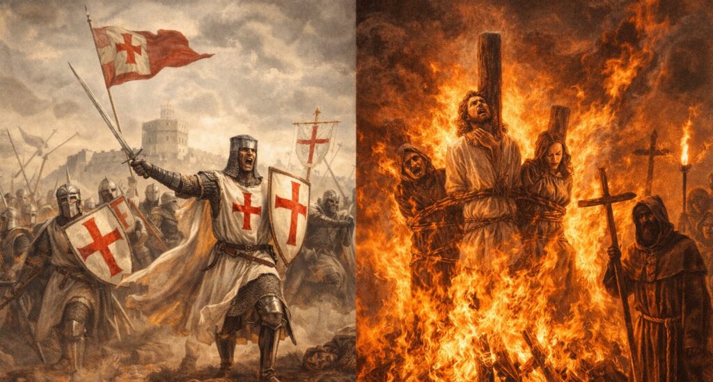 Kryžiuočiai, inkvizicija.